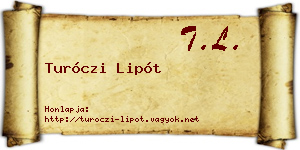 Turóczi Lipót névjegykártya